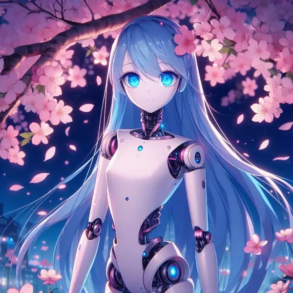 夜桜とロボット　（14枚）