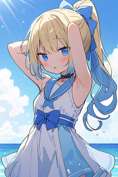 海にいる女の子