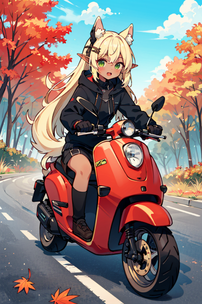 妖狐のお姉様はスクーターでドライブ