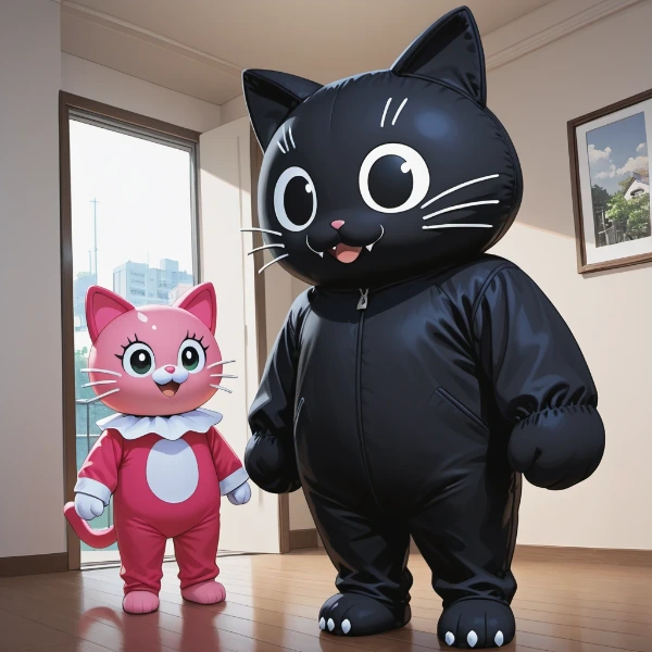 黒猫パパとピンク子猫の秘密部屋