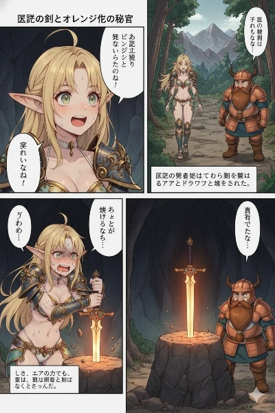 伝説の剣とオレンジ色の秘密(エルフ語版)