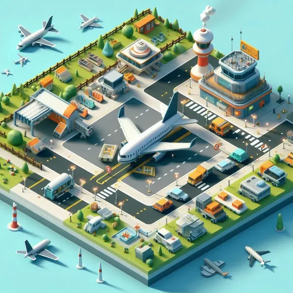 small 3d game isometric_15 Airport