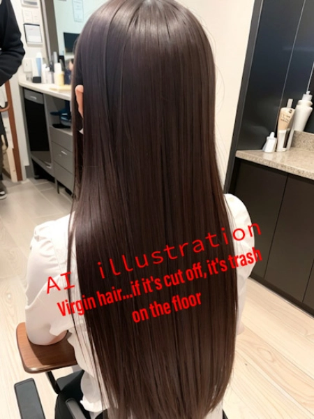 ストレートロングのバージンヘア