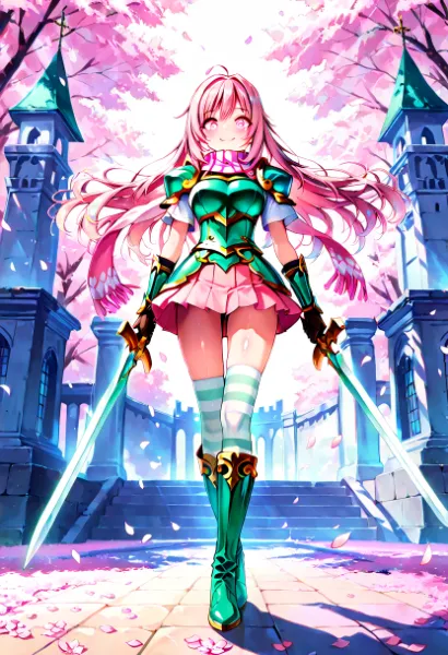 桜舞う城の双剣姫