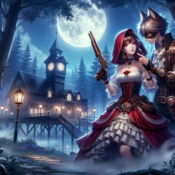 ハンター赤ずきんと森の守護者（狼）