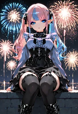 漆黒に咲く双彩の雅