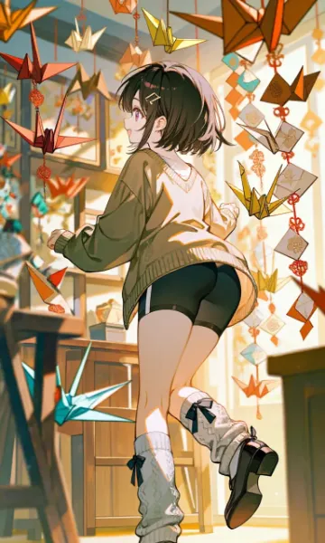 折り紙でリース作りたい子