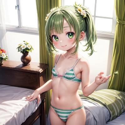 緑髪な娘の下着