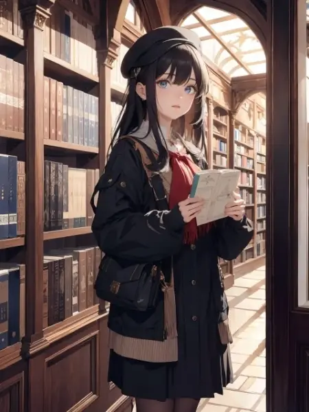 本屋の女子高生