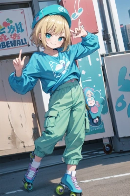 ローラースケートと少女