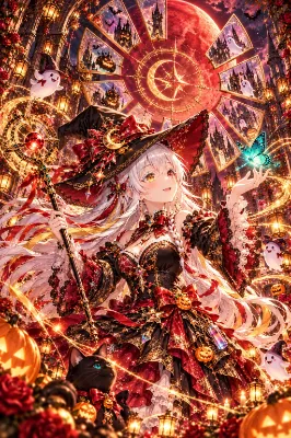 紅月の鏡と、魔女の秘密庭園 ～ハロウィンの夜、青緑の蝶が導く不思議な約束～