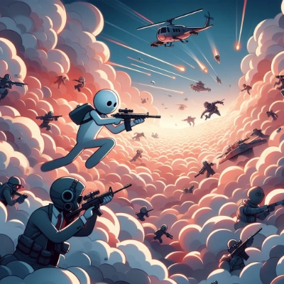 巨大な雲海の渦の中でのFPS