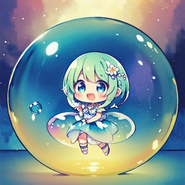 girl in bubble