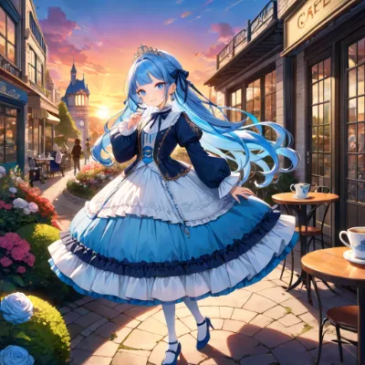 夕暮れのカフェ