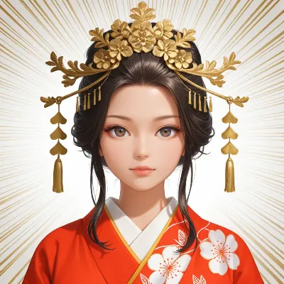 黄金の花冠を戴く美少女