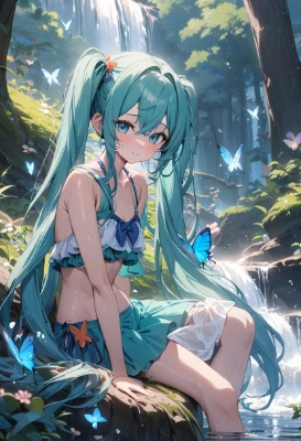 森の聖域の緑の妖精さん