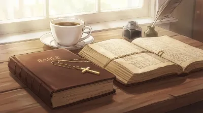 朝陽の聖書と静かな祈り