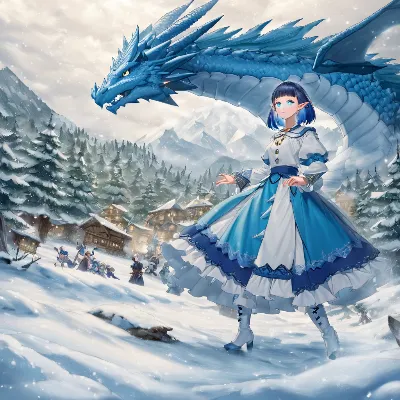 雪山とドラゴン