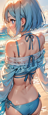 夕暮れの青髪さん