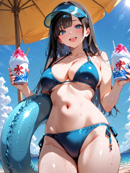サンバイザーとかき氷