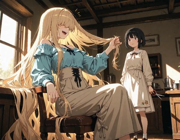 黒髪＆ブロンド・ヘアカット