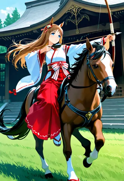 流鏑馬　ウマ娘×馬