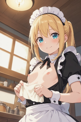乳出しメイド見るだけ