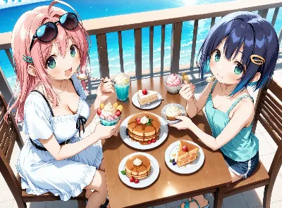 海辺の甘いデザートタイム