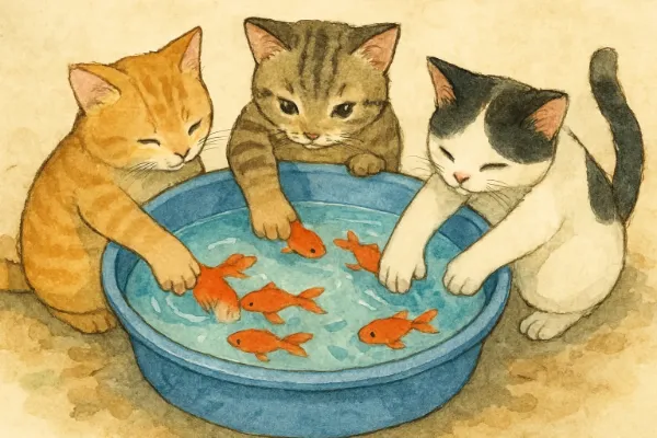 猫に救われる金魚