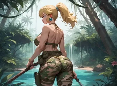 迷彩服と密林と敵と美女