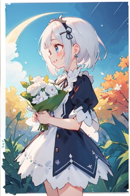 ブーケを手にする女の子