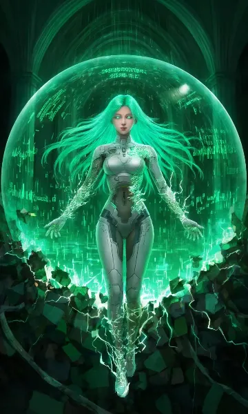 緑の光に包まれしサイボーグの覚醒