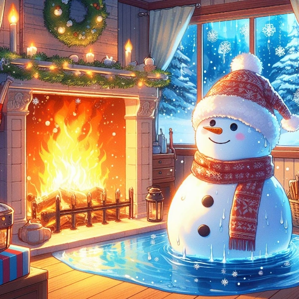 体を張る雪だるま