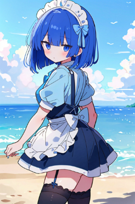 早朝の青髪さん