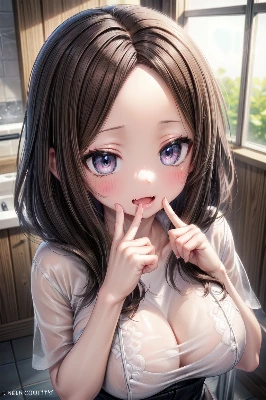 鏡に向かって…るような