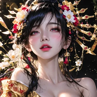 花冠の黒髪美姫