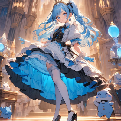 かわいい青髪お姫様