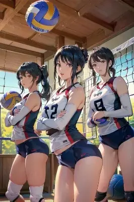 白百合学園バレー部　ブルマーで練習