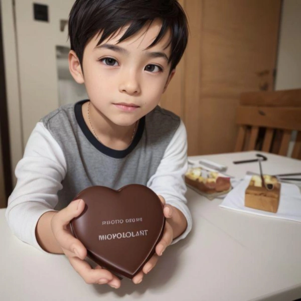 ハートのチョコをもらったショタ