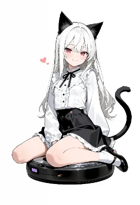 猫耳娘ちゃんとロボット掃除機（そうじの日（5月3日 記念日））