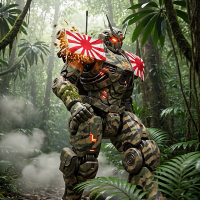 ジャングルの戦闘メカ