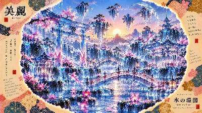 水の環に浮かぶ永遠の桜郷