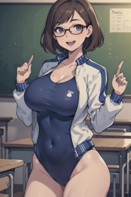 競泳水着の女教師さん