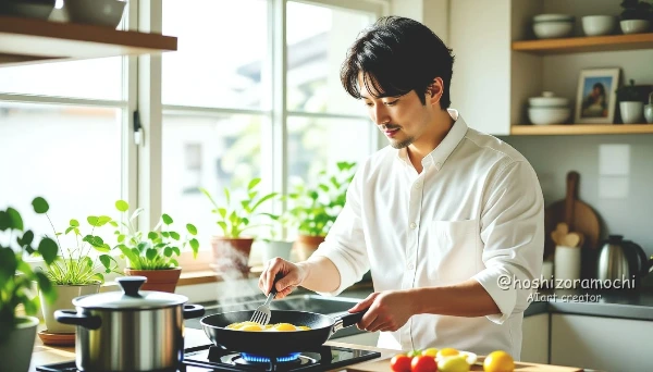 朝陽に包まれた新米パパの幸せモーニングルーティン - A new dad's happy morning routine in the morning sun