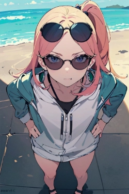 サングラスをしてサングラスをする少女