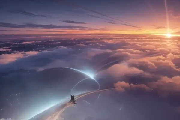 黒猫と飛行機、空を飛ぶ