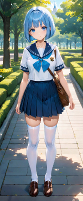 通学中の青髪さん