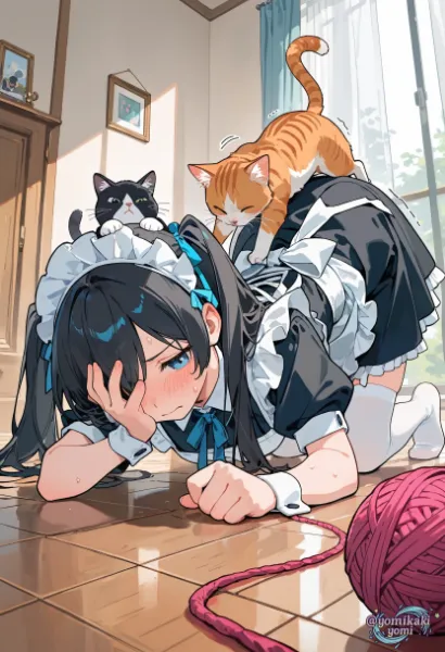 猫パンチ食らってマウント取られてます