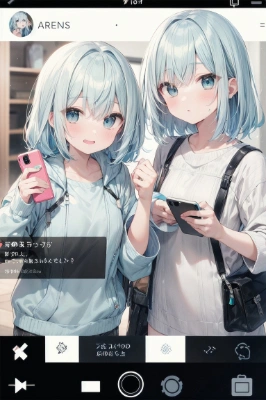 自撮りする女の子達