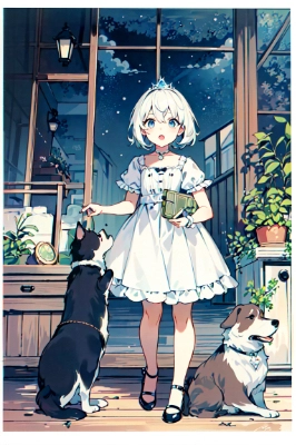 お嬢様と犬